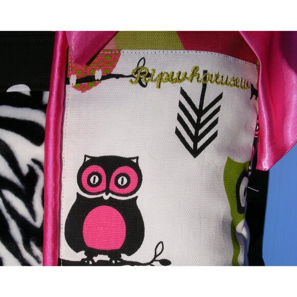 Custom Handmade Owl Theme Diaper Bag Pockets Large Capacity Crossbody patchwork - Picture 4 of 8